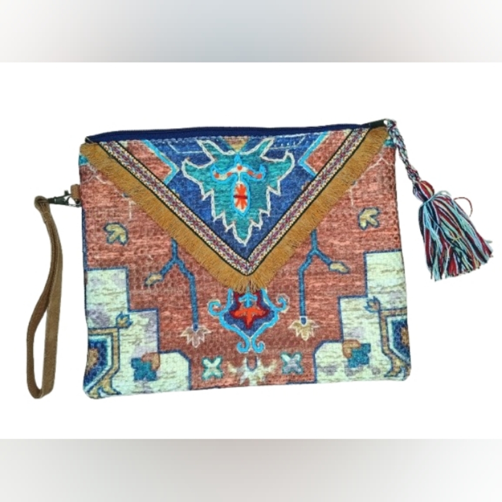 A + P Denim Boho Clutch Bag NWOT